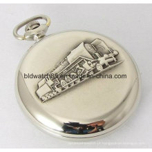 China Assista Fábrica Analógico Quartz Brass Train Pocket Watch Mens